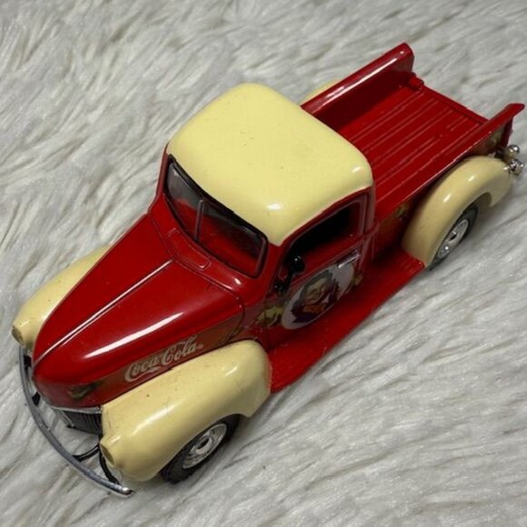 Vintage Coca-Cola x Mattel Matchbox Metal Red Yellow 1940 Ford Pick Up Truck - Picture 7 of 14